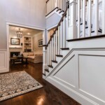 Custom coffered walls and woodwork.